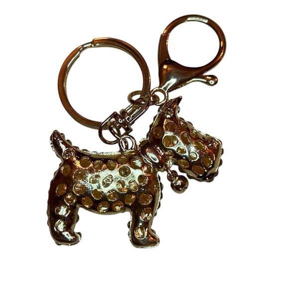 Rhinestone Dog Keychain Ring Bag Charm - Picture 5 of 5